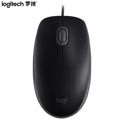 罗技(Logitech)鼠标M110 有线鼠标 办公鼠标 轻音鼠标 对称鼠标 黑色