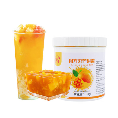 企购优品 特技菠萝酱 芒果酱果酱奶茶店商用果泥杨枝甘露料果肉多种口味酱 凤梨果酱 1.3kg/件