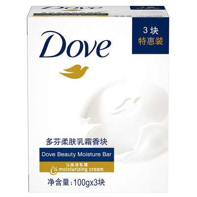 多芬(DOVE)香皂柔肤乳霜香块 柔肤乳霜香块三块装新3X(90g).