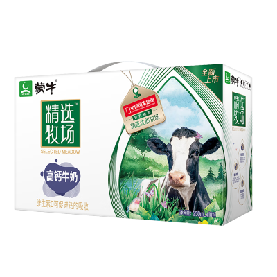 蒙牛精选牧场高钙牛奶全脂调制乳(利乐苗条装)250ml*10