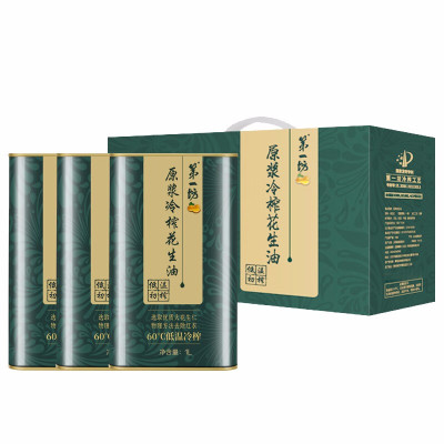 第一坊冷榨花生油铁桶礼盒(1L*3)