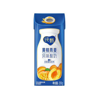 蒙牛(MENGNIU)纯甄风味酸牛乳黄桃燕麦味康美笑脸包200g×10