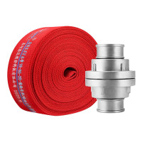 16-65-20[水带+接扣]抗高压耐磨消防水带红色腾达16型65mm20米