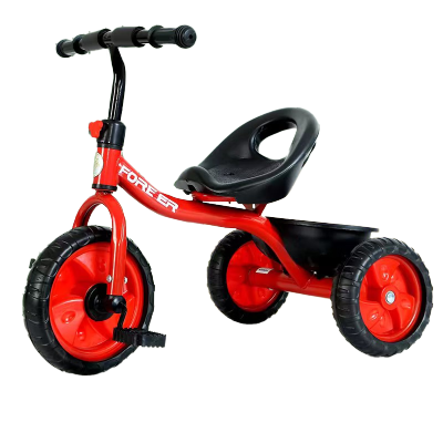 永久(FOREVER)儿童三轮车脚踏车1-3-5-2-6岁大号婴儿手推车 红色骑行钛空轮软座