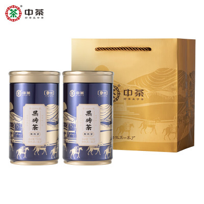 中茶小罐装茶叶湖南安化黑茶黑砖茶 150g * 1罐