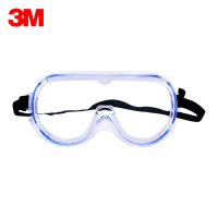 3M护目镜 1621AF 防化学防护眼罩有效防护液体喷溅防冲击防雾透明眼镜近视可戴1副