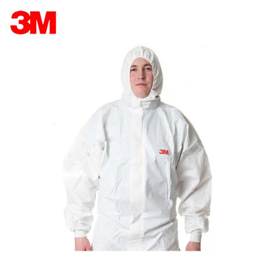 3M欧标5级防化服 4535带帽连体防护服背部透气款