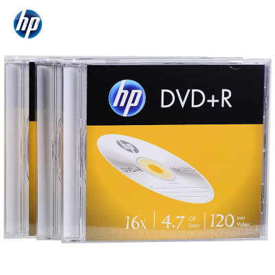 惠普 HP DVD+R光盘/刻录盘空白光盘16速4.7GB盒装10片