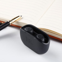 JBL WAVE BUDS 真无线蓝牙耳机入耳式音乐耳机智能环境音双耳传输适用苹果安卓手机W100TWS升级款暗夜黑