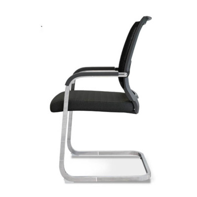 美锦弓形网麻将椅子电脑椅家用靠背凳 黑色网布电镀弓架椅 钢制脚 固定扶