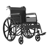 企采严选轮椅车 46cm超宽座宽+24英寸轮毂 豪华大轮+可折叠靠背+可拆卸脚踏