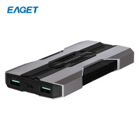 忆捷(EAGET) X6双向快充电源锂电池18W 10000毫安多接口铠甲机身 黑灰色(个)