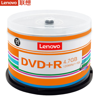 联想(Lenovo)DVD+R 光盘/刻录盘 16速4.7GB 办公系列 桶装50片空白光盘