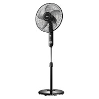 美的(Midea)电风扇家用落地扇5叶大风力机械式轻音定时立式摇头可升降电扇 黑色FS40-15F1