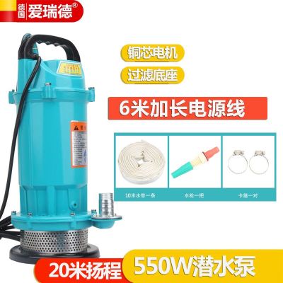 抽水泵爱瑞德家用潜水泵220V 550W 1寸 10米水管