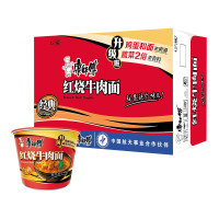 康师傅 方便面 经典红烧牛肉桶面110g*12