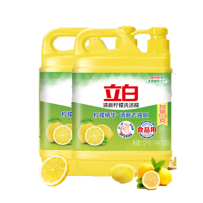 立白柠檬清新洗洁精1.12kg家庭装去油餐具净食品用果蔬净清洗剂