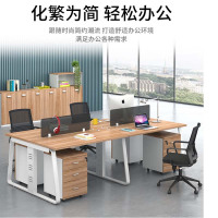 兰冉 LR-ST-596 简约电脑桌椅组合王型四人位含柜椅 W2400*D1200*H750mm