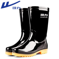 回力雨鞋男时尚防水鞋户外耐磨胶鞋不易滑雨靴套鞋827黑色中筒42
