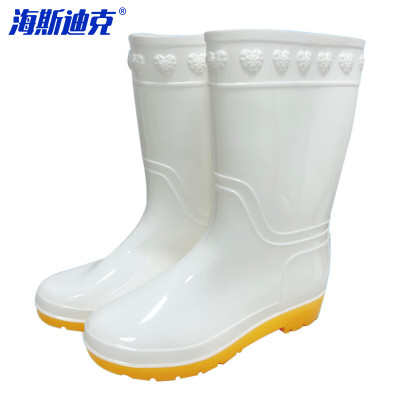 海斯迪克白色雨鞋工作雨靴耐油防滑HKsq-583 女中筒 41码