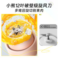 小熊(Bear)榨汁机 家用便携式榨汁杯 无线充电果汁机 户外随行杯果汁杯 12叶刀秒碎冰 小型榨汁桶LLJ-P10X5