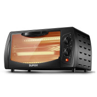 苏泊尔(SUPOR)家用多功能电烤箱 定时控温双控制 10L迷你光波加热小烤箱家用易操作玄英黑 K10FK810