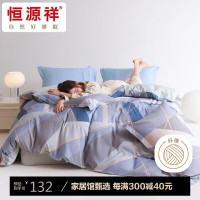 恒源祥HYX234TJ-DZ无纺布袋 露影磨毛四件套 被套200x230cm床单230x240cm枕套48x74cm*2