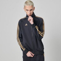 阿迪达斯 (adidas)运动套装男秋季外套长裤两件套跑步运动套装 黑金