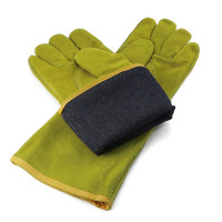 君御牛皮长电焊手套耐高温耐磨焊工防割防火双层加厚防护工业牛皮手套 君御牌2112型牛皮电焊手套35厘米