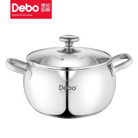 德铂(Debo)加百利不锈钢汤锅4.5升22cm DEP-753