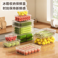 禧天龙冰箱保鲜盒食品级冰箱收纳盒塑料密封盒蔬菜水果冷冻盒 1.8L
