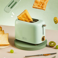 小熊(Bear)面包机 多士炉早餐烤吐司机 烤三明治面包片2片家用多功能轻食机 6档烘烤带防尘盖DSL-C02W1绿色