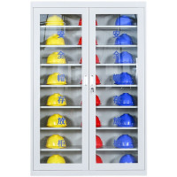 安全帽存放柜车间全套头盔放置柜工厂工地头帽摆放柜 4层加厚颜色可选红黄灰