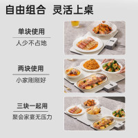 奥德立暖菜板拼接折叠饭菜保温板方形多功能暖菜垫 椰奶白[四拼]定时+四档调温