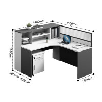 兰冉 CK-ZL-548 办公室员工卡座 L型单人位含柜 W1500*D1400*H1100mm