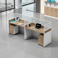兰冉 CK-ZL-616 职员电脑桌一型双人位含柜椅 W2400*D600*H1100mm