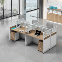 兰冉 CK-ZL-617 职员电脑桌王型四人位含柜椅 W2400*D1200*H1100mm