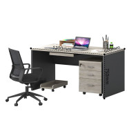 兰冉 CK-ZL-643 简约职员电脑桌1.2米单人位含柜椅 W1200*D600*H750mm