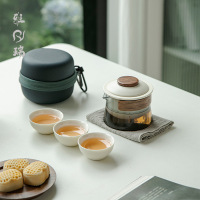 玻璃便携茶具旅行茶具套装带收纳包 一壶三杯