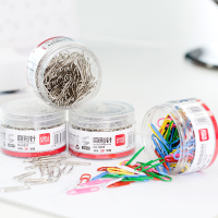 得力(deli)镀镍回形针套装银色29mm回形针600枚+彩色29mm回形针160枚办公用品33392