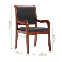 中伟办公椅电脑椅实木皮革会议椅靠背椅培训椅子