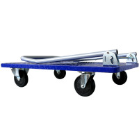 搬运宝(BYB)加强轻音款平板车手推车折叠手拉车拖车小推车拉货车搬运车大号90x60cm承重700斤JQ-5800L蓝