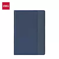得力(deli)25K 160张加厚商务皮面本办公用品会议记事本笔记本子文具蓝色3186