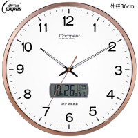 康巴丝COMPAS 北欧风格日历夜光石英钟(直径36厘米)