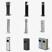 户外烤漆烟灰柱立式烟蒂柱烟蒂收集桶烟灰垃圾桶