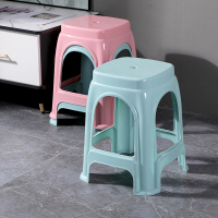 腾塑港龙 凳子0509卡其色塑料凳子家用加厚板凳成人餐桌客厅高凳板凳方凳