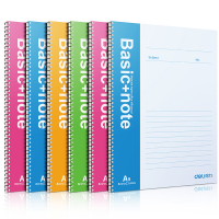 得力(deli)A5/80张线圈本螺旋装订笔记本子记事本软抄本7684大包装12本装