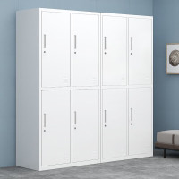 洛克菲勒灰白色全钢4门更衣柜铁皮柜办公员工衣柜高1850宽900深500,厚度0.8mm