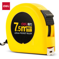 得力(deli)7.5m高精度钢卷尺 木工尺装修测量尺子 带英寸 8211 黄色