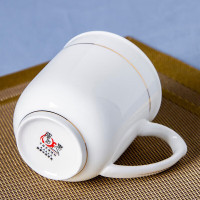 企采严选办公陶瓷杯会议杯带盖商务会议开会杯 10个装/组